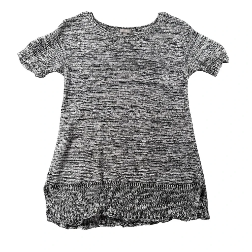 J Jill Sweater Womens S Tunic Pullover Short Sleeve 100% Linen Coastal‎ Beach